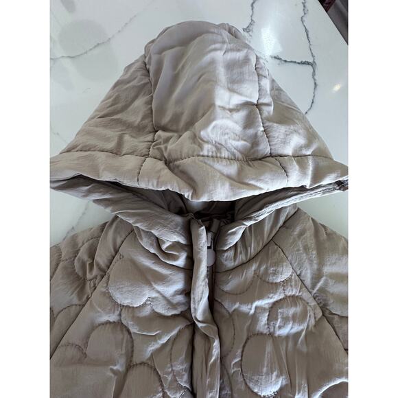 Zara Girls Tan Quilted Puffer Coat Size 2-3 Years - Picture 4 of 9